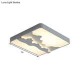Modern Gray/White Metal Led Flush Mount Ceiling Lamp - 16’/19.5’ Wide Warm/White Light