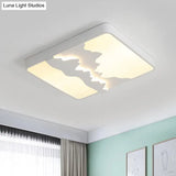 Modern Gray/White Metal Led Flush Mount Ceiling Lamp - 16’/19.5’ Wide Warm/White Light