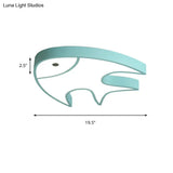 Modern Green Fish Ceiling Light For Nursing Room