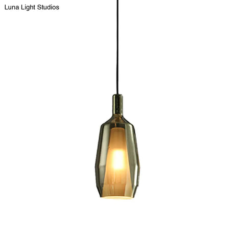 Modern Green Glass Tulip Pendant Light Fixture - Dining Room Hanging Lamp Kit