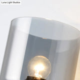 Modern Grey Glass Wall Sconce With Chrome Finish And Optional Switch