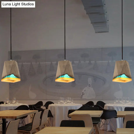 Modern Grey Shaded Ceiling Pendant Light For Restaurants - Contemporary Cement Design