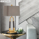 Modern Grey Study Lamp With Tapered Shade - Ideal For Bedroom And Reading