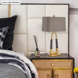 Modern Grey Study Lamp With Tapered Shade - Ideal For Bedroom And Reading