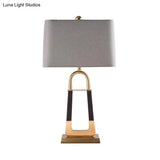 Modern Grey Study Lamp With Tapered Shade - Ideal For Bedroom And Reading