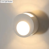 Modern Gypsum Wall Sconce Lamp - 1 Light Led Lighting In White For Living Room