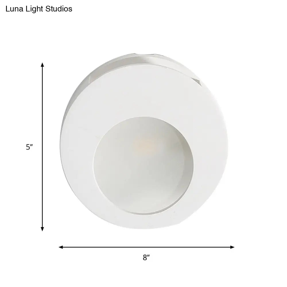 Modern Gypsum Wall Sconce Lamp - 1 Light Led Lighting In White For Living Room