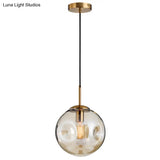 Modern Hand-Blown Glass Shade Pendant Light With Spherical Design