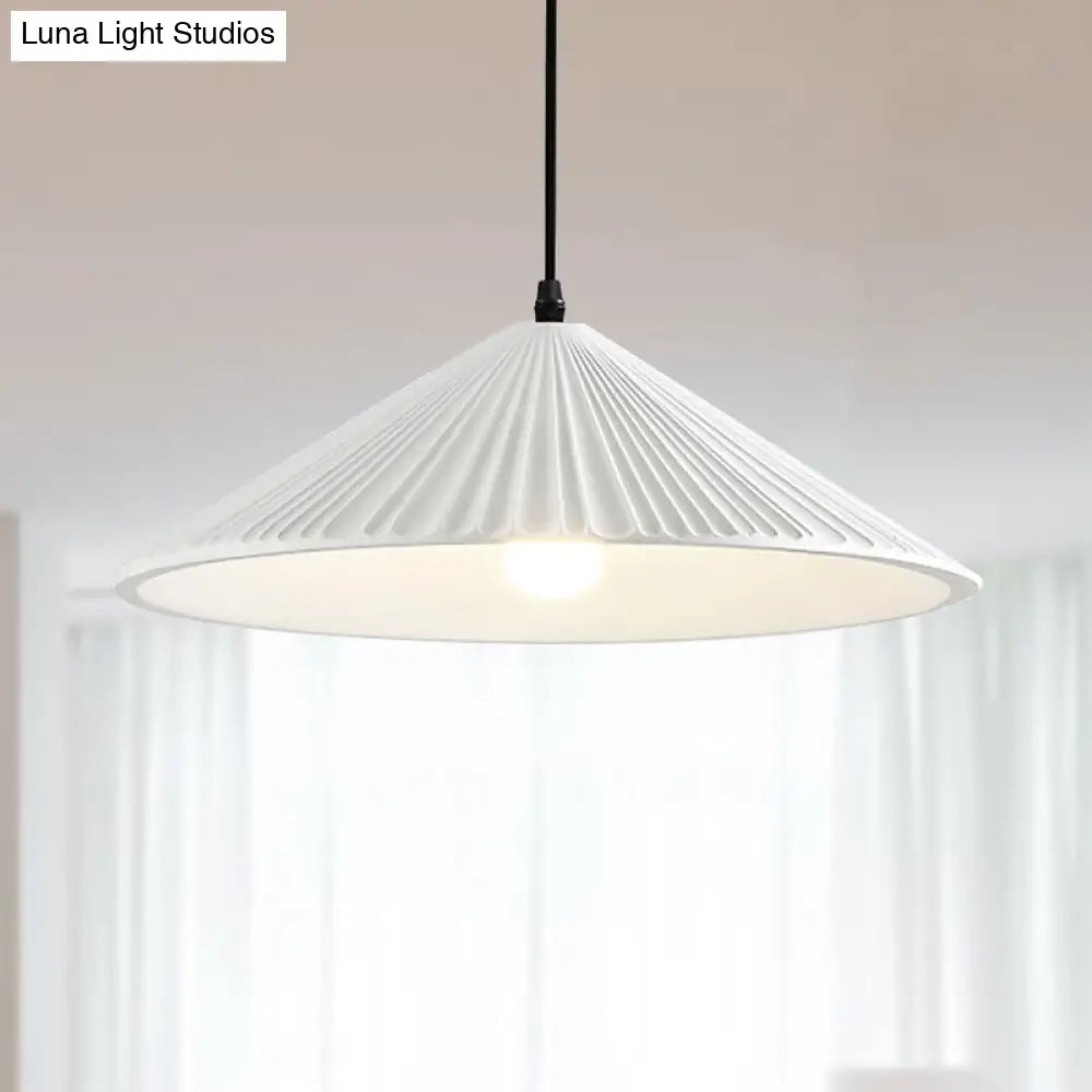 Modern Hat Ceiling Pendant Light Resin 1 Light 8’’/12.5’’/16’’ Dia Grey/White/Black