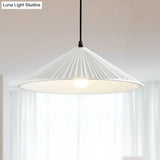 Modern Hat Ceiling Pendant Light Resin 1 Light 8’’/12.5’’/16’’ Dia Grey/White/Black