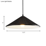 Modern Hat Ceiling Pendant Light Resin 1 Light 8’’/12.5’’/16’’ Dia Grey/White/Black