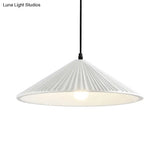 Modern Hat Ceiling Pendant Light Resin 1 Light 8’’/12.5’’/16’’ Dia Grey/White/Black