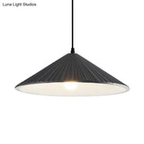 Modern Hat Ceiling Pendant Light Resin 1 Light 8’’/12.5’’/16’’ Dia Grey/White/Black