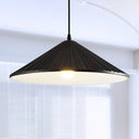 Modern Hat Ceiling Pendant Light Resin 1 Light 8’’/12.5’’/16’’ Dia Grey/White/Black Black / 8’’