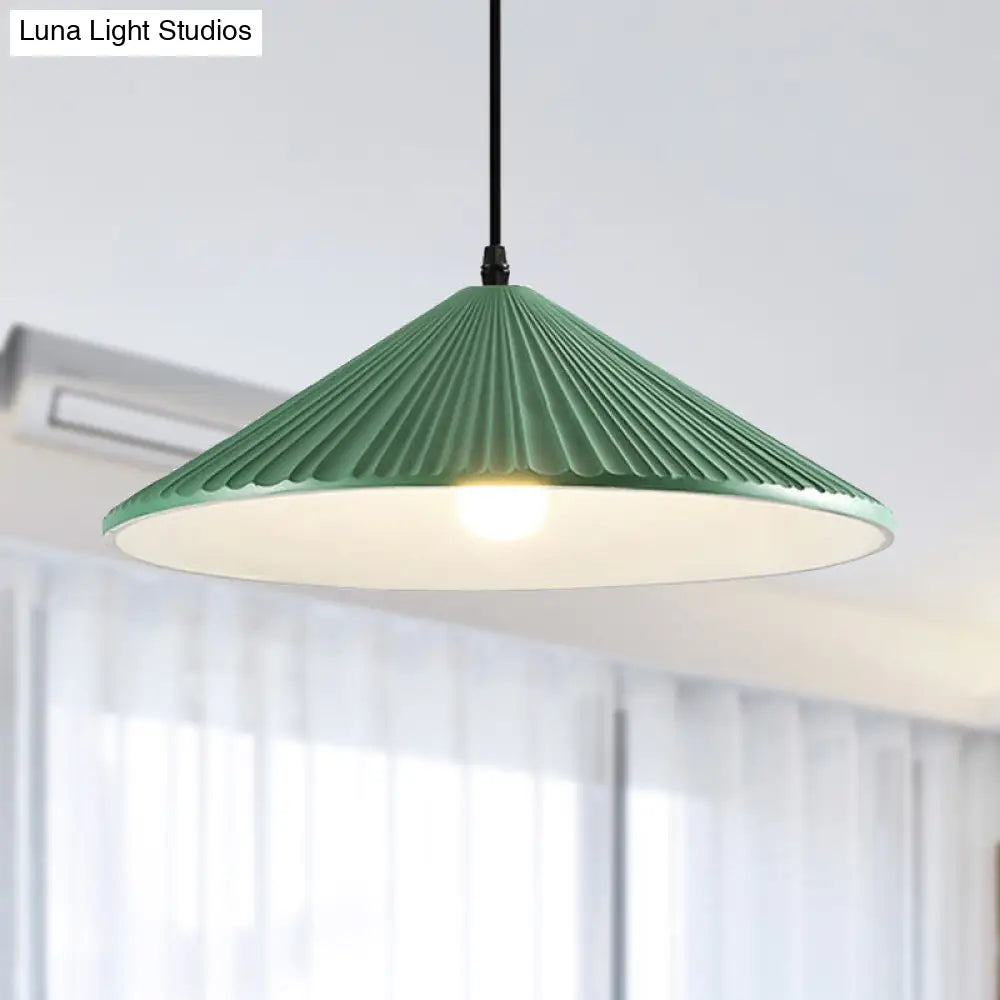 Modern Hat Ceiling Pendant Light Resin 1 Light 8’’/12.5’’/16’’ Dia Grey/White/Black