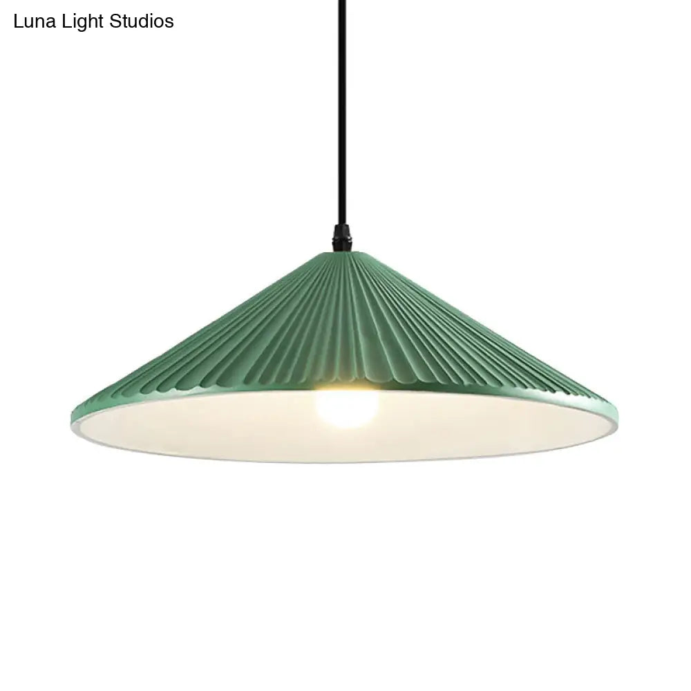 Modern Hat Ceiling Pendant Light Resin 1 Light 8’’/12.5’’/16’’ Dia Grey/White/Black