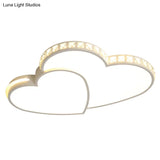 Modern Heart Flush Mount Ceiling Light Fixture For Bedroom