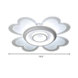 Modern Heart & Round Flush Mount Led Ceiling Light For Baby Room In White