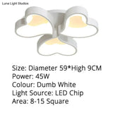 Modern Heart Shape Led Ceiling Lights For Living Room Bedroom Indoor Lighting Lamp Fixture Remote