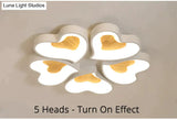 Modern Heart Shape Led Ceiling Lights For Living Room Bedroom Indoor Lighting Lamp Fixture Remote