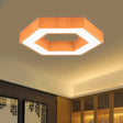 Modern Hexagon Wooden Led Flush Mount Ceiling Light In Beige - 16’/23.5’ Wide Wood / 16’