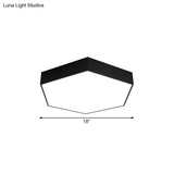 Modern Honeycomb Acrylic Led Ceiling Lamp - Black Flush Mount For Office (18’/23.5’/47’ W)