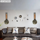 Modern Industrial Bronze Wall Sconce Light With Tube Metal Shade