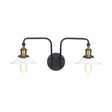 Modern Industrial Conic Sconce - Black Metal Wall Mount Lamp With 2 Bulbs For Indoor Lighting / Cone
