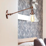 Modern Industrial Conical Sconce Light Clear Glass Lighting Fixture In Black/Bronze/Brass 8/12 L Arm