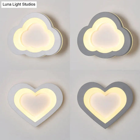 Modern Integrated Led Cartoon Wall Light - Simple Acrylic White