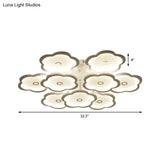 Modern Iron Acrylic Ceiling Lights - 3/6/9 Heads Unique Flower Design Indoor Lighting