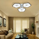 Modern Iron Acrylic Ceiling Lights - 3/6/9 Heads Unique Flower Design Indoor Lighting 3 / White