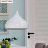 Modern Iron Dome Pendant Light - 1-Light Black/White/Red 12.5’’/16.5’’ Wide