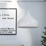 Modern Iron Dome Pendant Light - 1-Light Black/White/Red 12.5’’/16.5’’ Wide