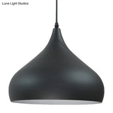 Modern Iron Dome Pendant Light - 1-Light Black/White/Red 12.5’’/16.5’’ Wide