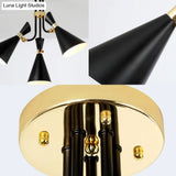 Modern Iron Flared Drop Pendant Chandelier - 3/5-Light Black Fixture Ideal For Dining Room