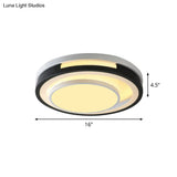 Modern Iron Led Ceiling Lamp With Black - White Cutouts And Warm/White Light