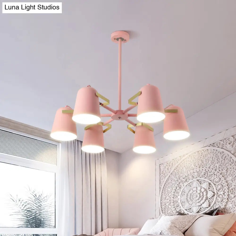 Modern Iron Pendant Chandelier With Bell Shade - Living Room Hanging Lighting Fashionable Design