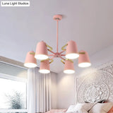 Modern Iron Pendant Chandelier With Bell Shade - Living Room Hanging Lighting Fashionable Design
