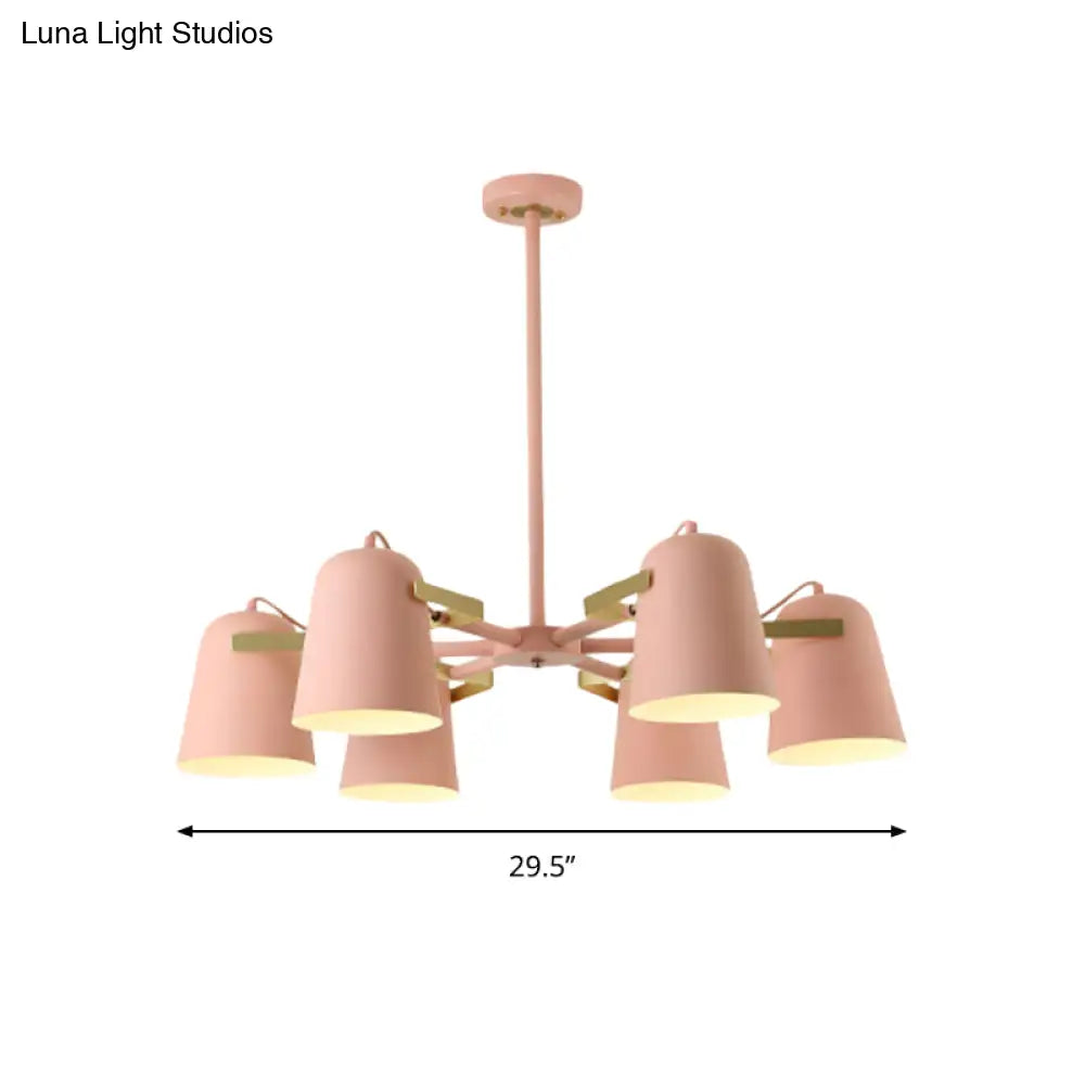 Modern Iron Pendant Chandelier With Bell Shade - Living Room Hanging Lighting Fashionable Design