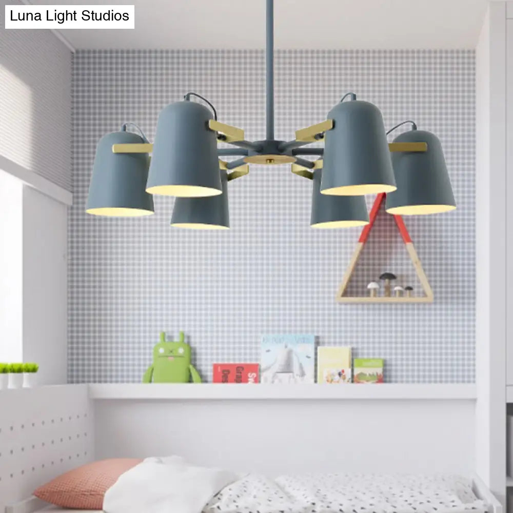 Modern Iron Pendant Chandelier With Bell Shade - Living Room Hanging Lighting Fashionable Design