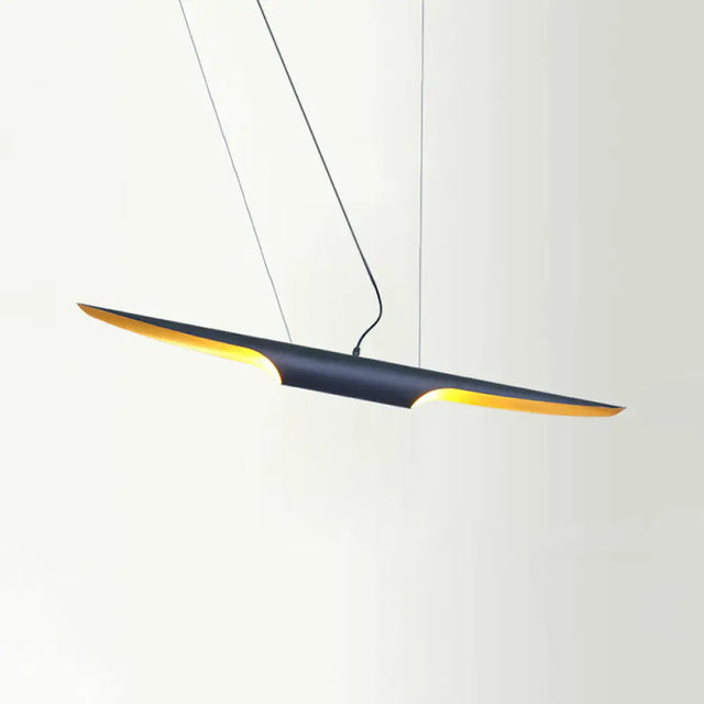 Modern Island Pendant Lamp With Metallic Shade In Bias Cut Tube Design 2 Heads