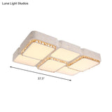 Modern K9 Crystal Led Ceiling Light - Flush Mount Acrylic Shade Remote Control Dimming