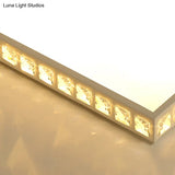 Modern K9 Crystal Led Flush Mount Ceiling Light With Remote Control Dimming White - Available In