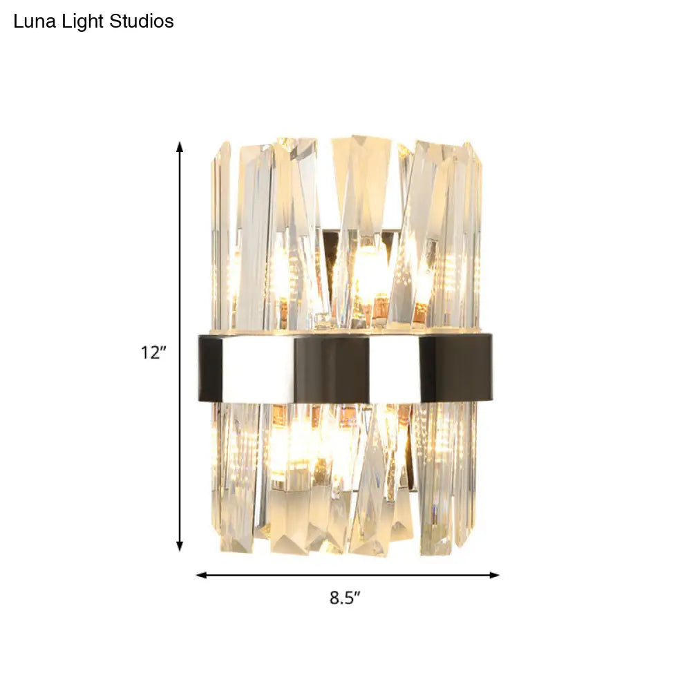 Modern K9 Crystal Sconce Wall Light For Bedroom - Clear Finish