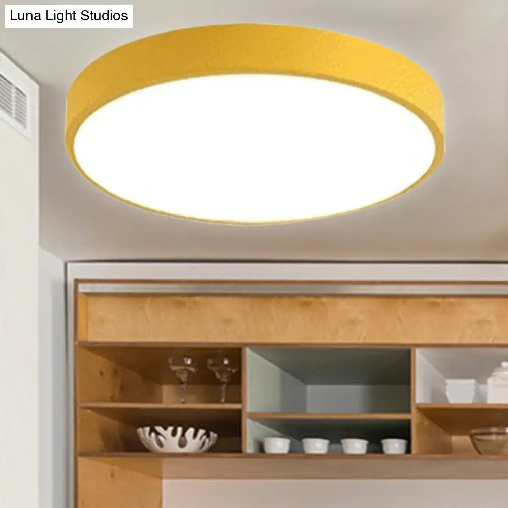 Modern Kids’ Bedroom Ceiling Light: Acrylic Round Flush Mount
