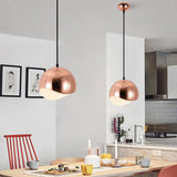 Modern Kitchen Pendant Light With Waveforms Dome Shade In Black/Chrome 8’/12’ Width Rose Gold / 8’