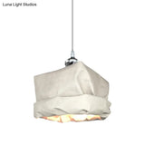 Modern Kraft Paper Pendant Light - Sleek Sack Shape White Ceiling Suspension Lamp