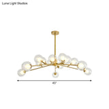 Modern Large Chandelier: 15/18 Lights Restaurant Hotel Branch Metal Black/Gold Hanging Lamp