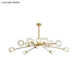 Modern Large Chandelier: 15/18 Lights Restaurant Hotel Branch Metal Black/Gold Hanging Lamp